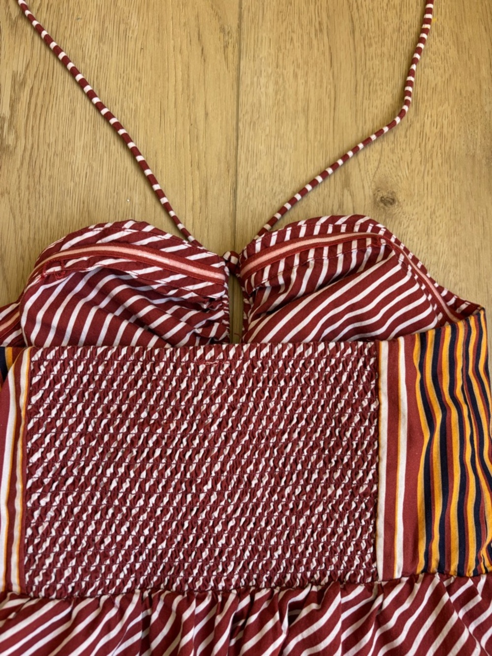 Emily Halter Mini Dress Stripped Summer Boho Size Medium Anthropologie - Picture 8 of 14